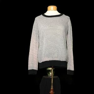 Black silver and white sweater